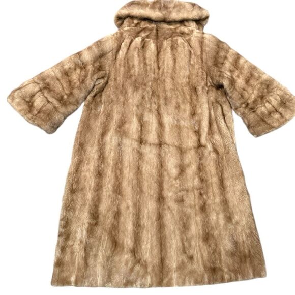 GENUINE MINK FUR COAT Vintage Full Length Autumn Haze Mink Coat Pastel Mink Coat - Picture 4 of 16